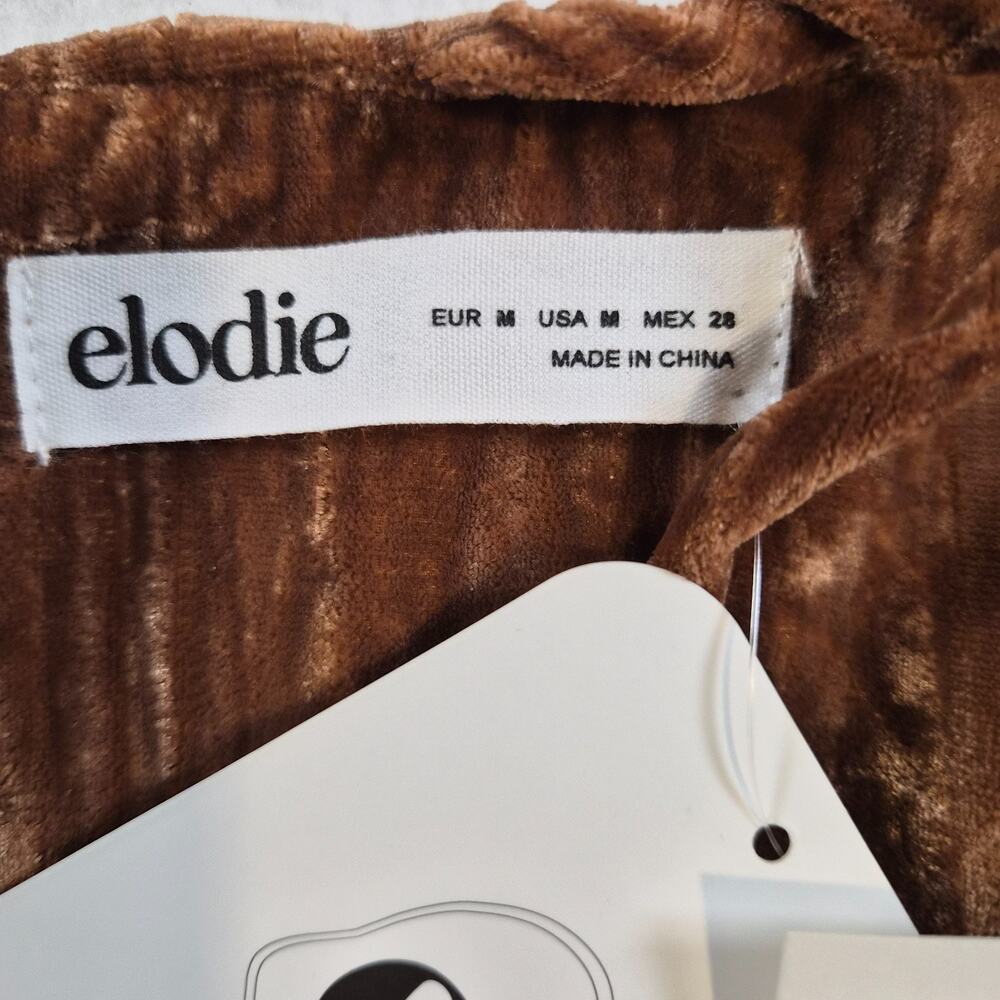 NWT Elodie Velvet Sleevless Mini Dress Clay Brown V-Neck Size Medium Juniors - Picture 7 of 12
